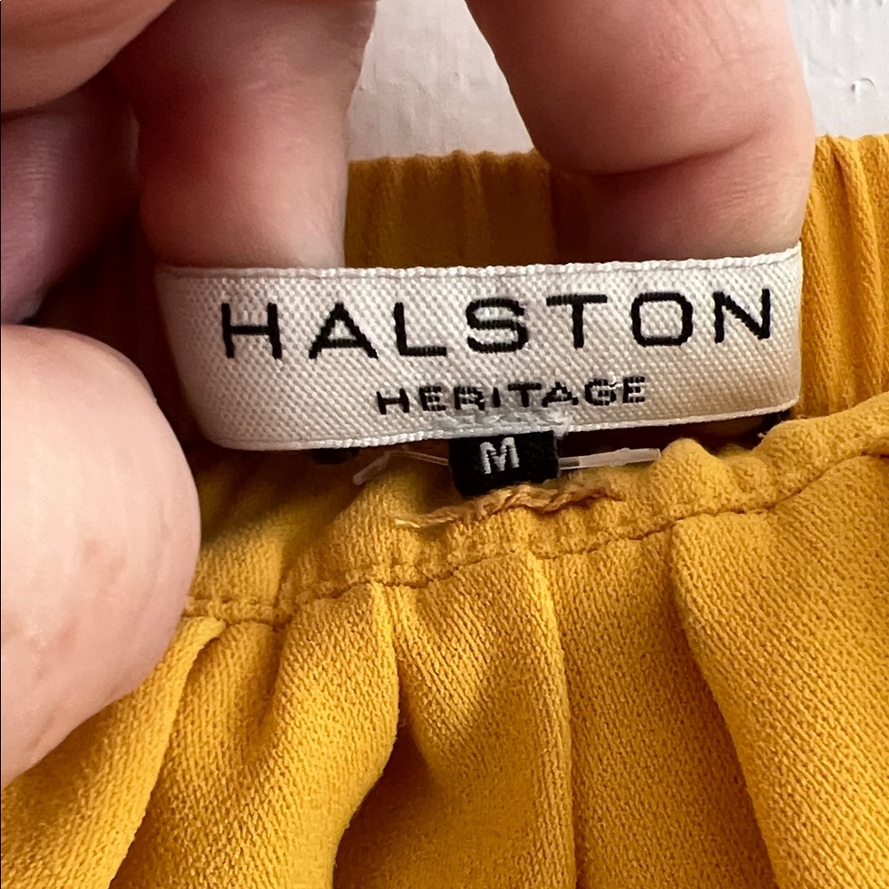 Halston Heritage Mustard Strapless Dress - Picture 2 of 9